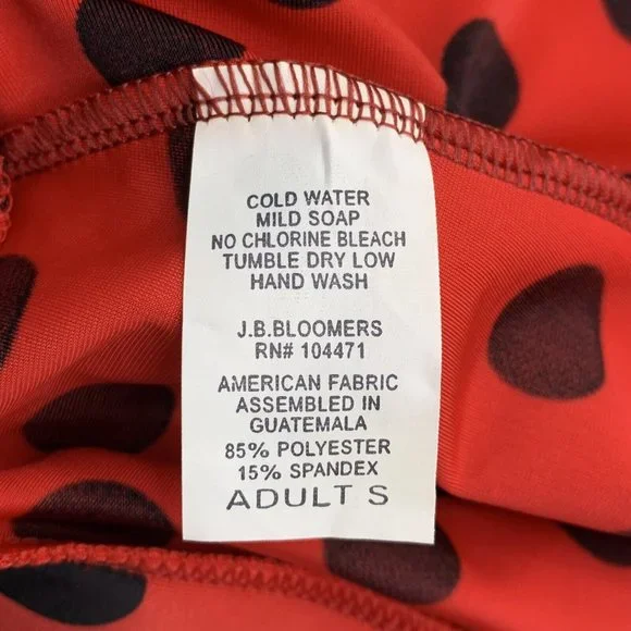 Womens Cheer Dance Boy Cut Hot Pants Black Red Polka Dots Low Rise Small New - Picture 6 of 7